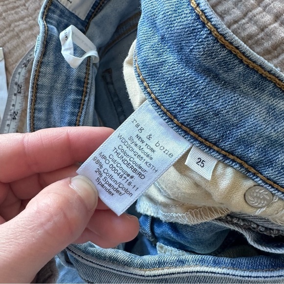 Rag & Bone Womens Cate Mid Rise Ankle Skinny Jeans In Thunderbird Blue - Picture 4 of 16